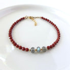 red jasper bracelet with labradorite