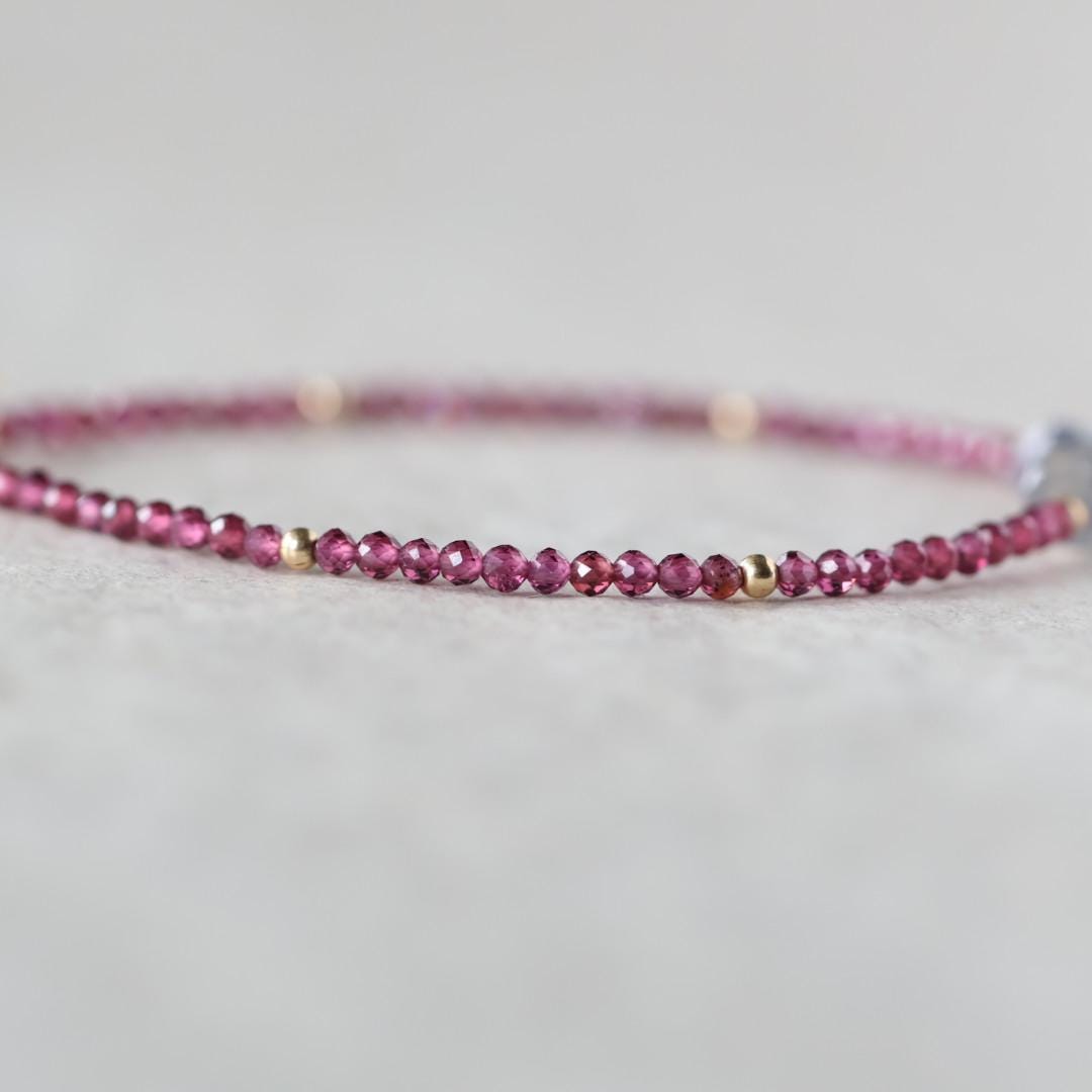 Tiny Alexandrite Bracelet Dainty Rhodolite Garnet Gemstone Beaded Jewelry Minimalist Stacking Bracelet Birthstone Birthday Gift Mom Wife
