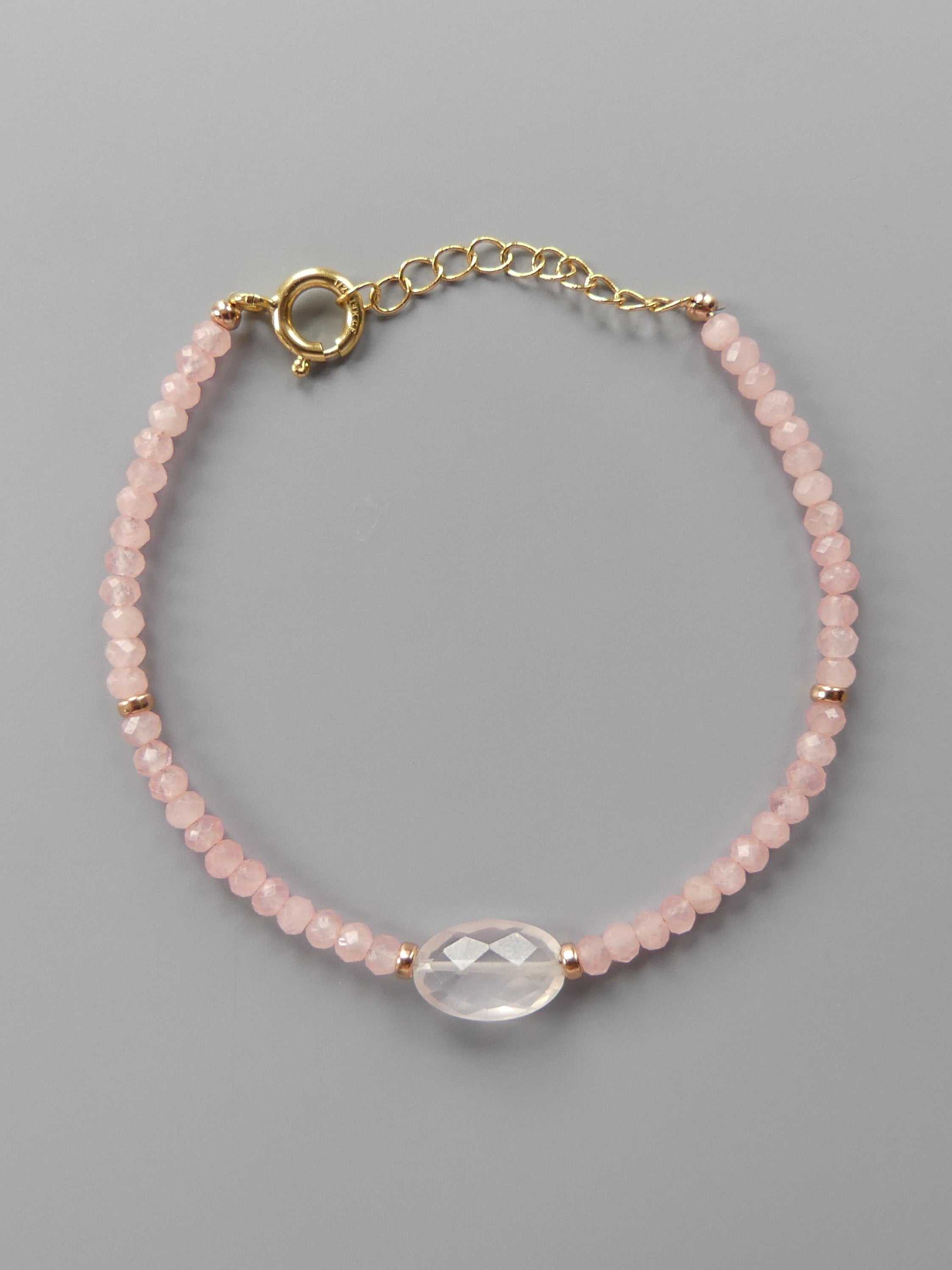 dainty rose quartz beaded bracelet unique self love gift meaningful handcrafted