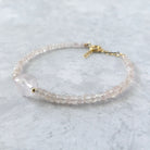 dainty rose quartz beaded bracelet unique self love gift meaningful handcrafted