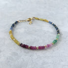 emerald ruby sapphire bracelet meaningful birthstone jewelry gift unique handcrafted