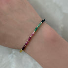 emerald ruby sapphire bracelet meaningful birthstone jewelry gift unique handcrafted