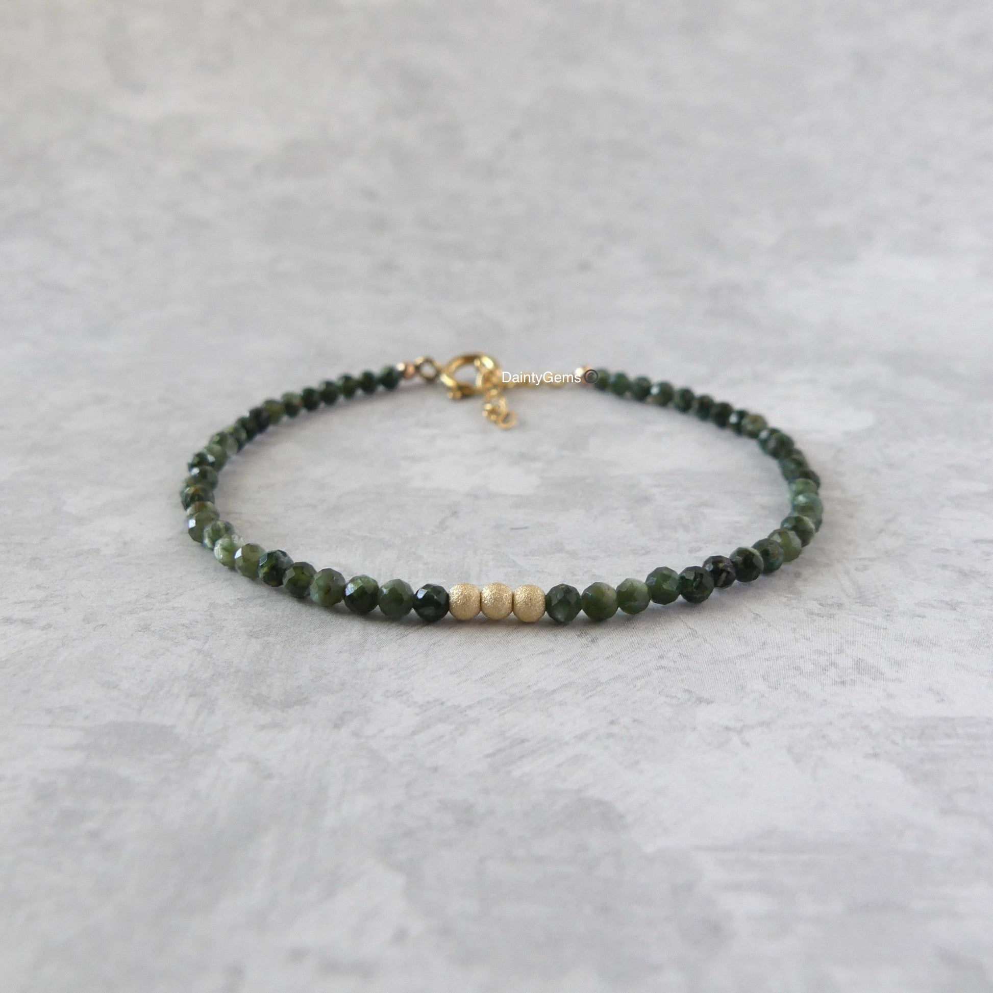 dainty Russian seraphinite beaded bracelet meaningful jewelry gift