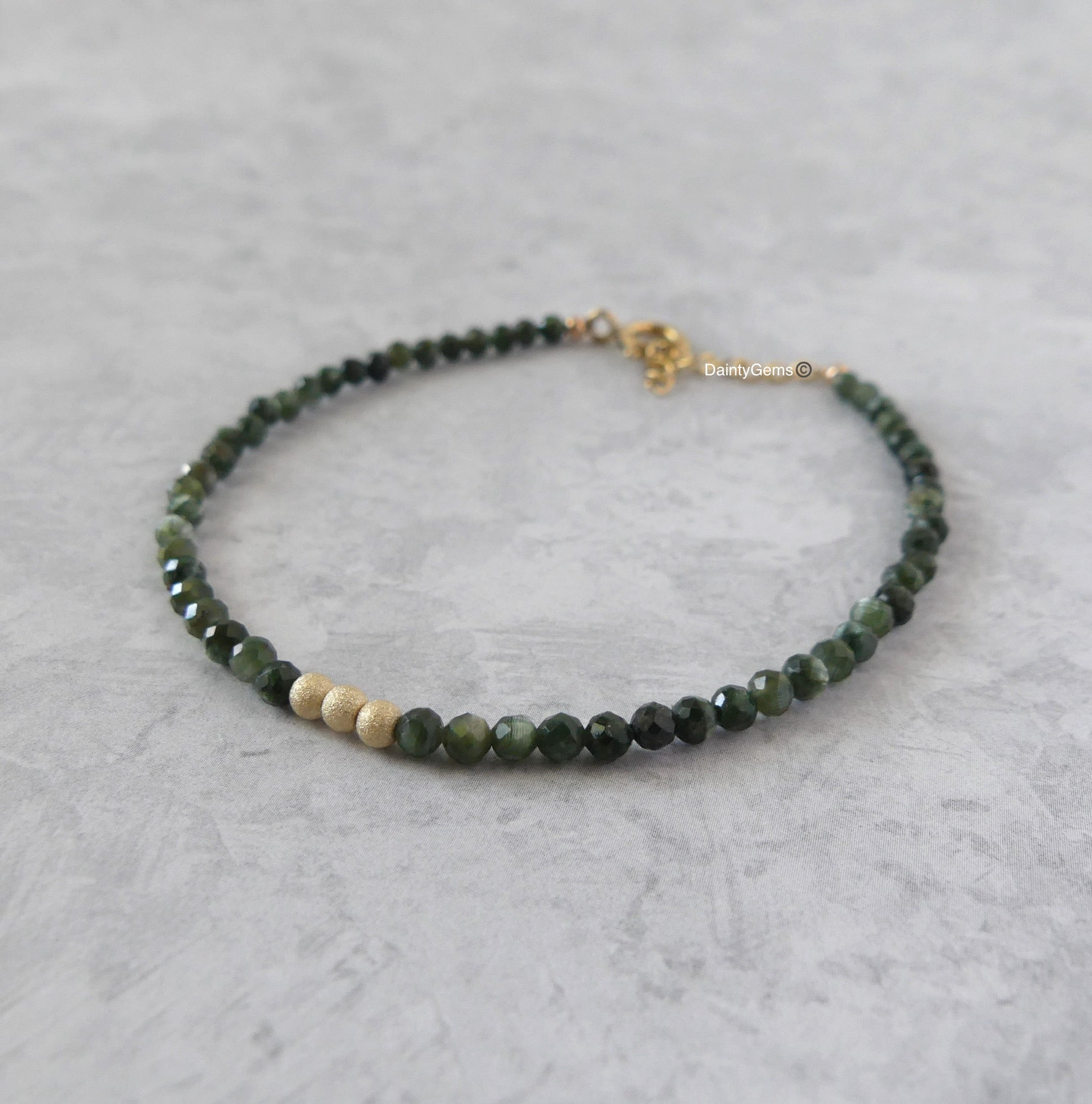 dainty Russian seraphinite beaded bracelet meaningful jewelry gift