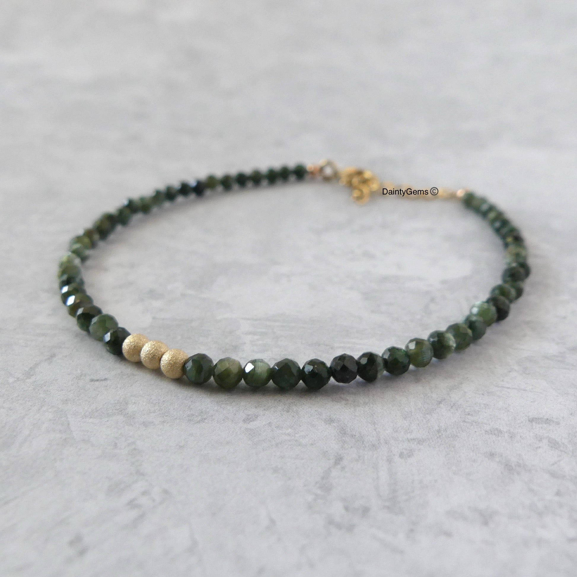 dainty Russian seraphinite beaded bracelet meaningful jewelry gift