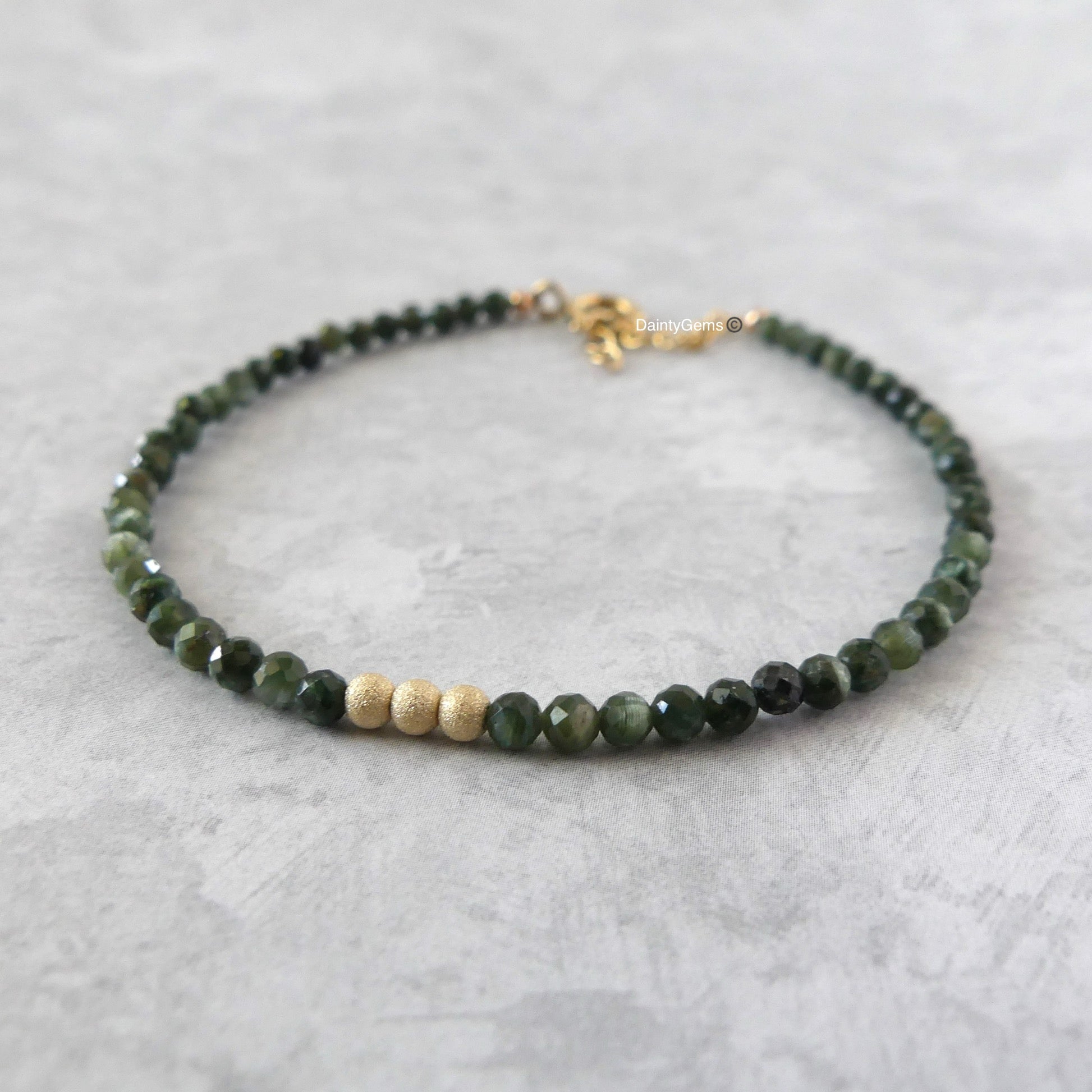 dainty Russian seraphinite beaded bracelet meaningful jewelry gift