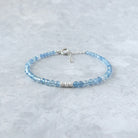 dainty Santa Maria aquamarine bracelet March birthstone jewelry gift meaningful unique handcrafted