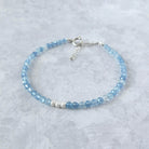 dainty Santa Maria aquamarine bracelet March birthstone jewelry gift meaningful unique handcrafted