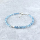 dainty Santa Maria aquamarine bracelet March birthstone jewelry gift meaningful unique handcrafted