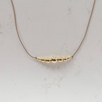 Dainty Silk Cord Necklace 14k Gold Filled Beads Floating Choker Sterling Silver Beads Necklace Delicate Minimalist Jewelry Gift for Women