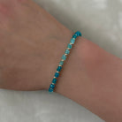 dainty sky blue apatite bracelet neon blue meaningful jewelry gift handcrafted