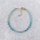 dainty sky blue apatite bracelet neon blue meaningful jewelry gift handcrafted