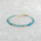 dainty sky blue apatite bracelet neon blue meaningful jewelry gift handcrafted