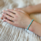 dainty sleeping beauty turquoise bracelet