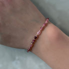 dainty smooth pink tourmaline bracelet October birthstone jewelry gift