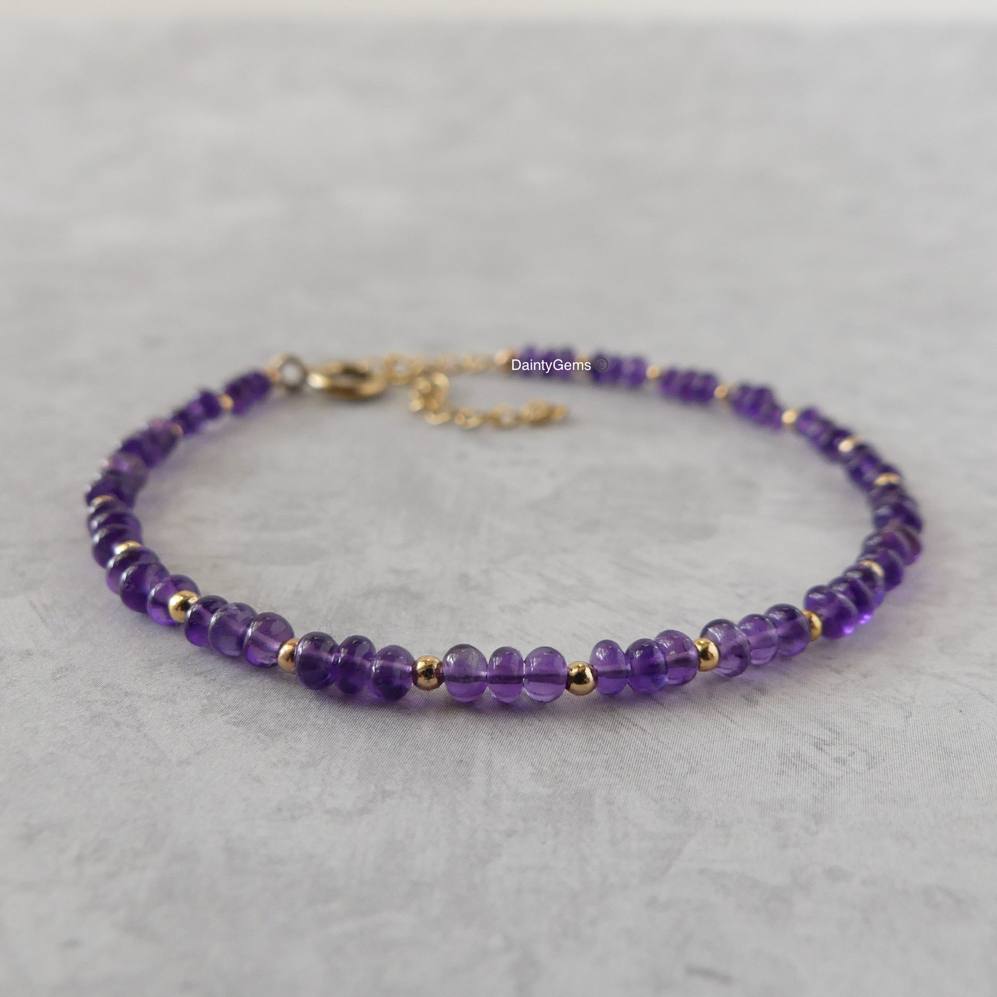 dainty amethyst bracelet February birthstone meaningful jewelry gift