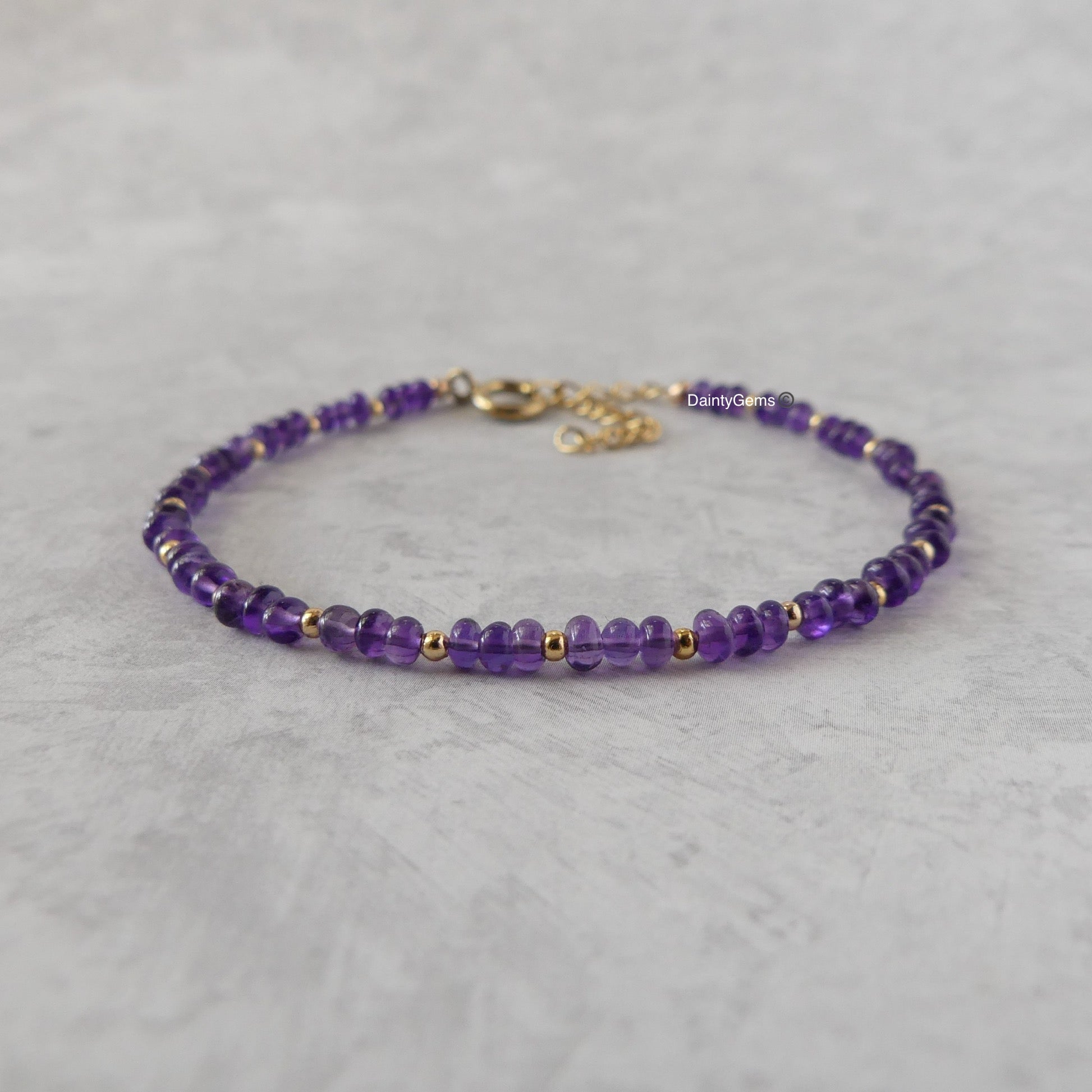 dainty amethyst bracelet February birthstone meaningful jewelry gift