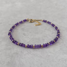 dainty amethyst bracelet February birthstone meaningful jewelry gift