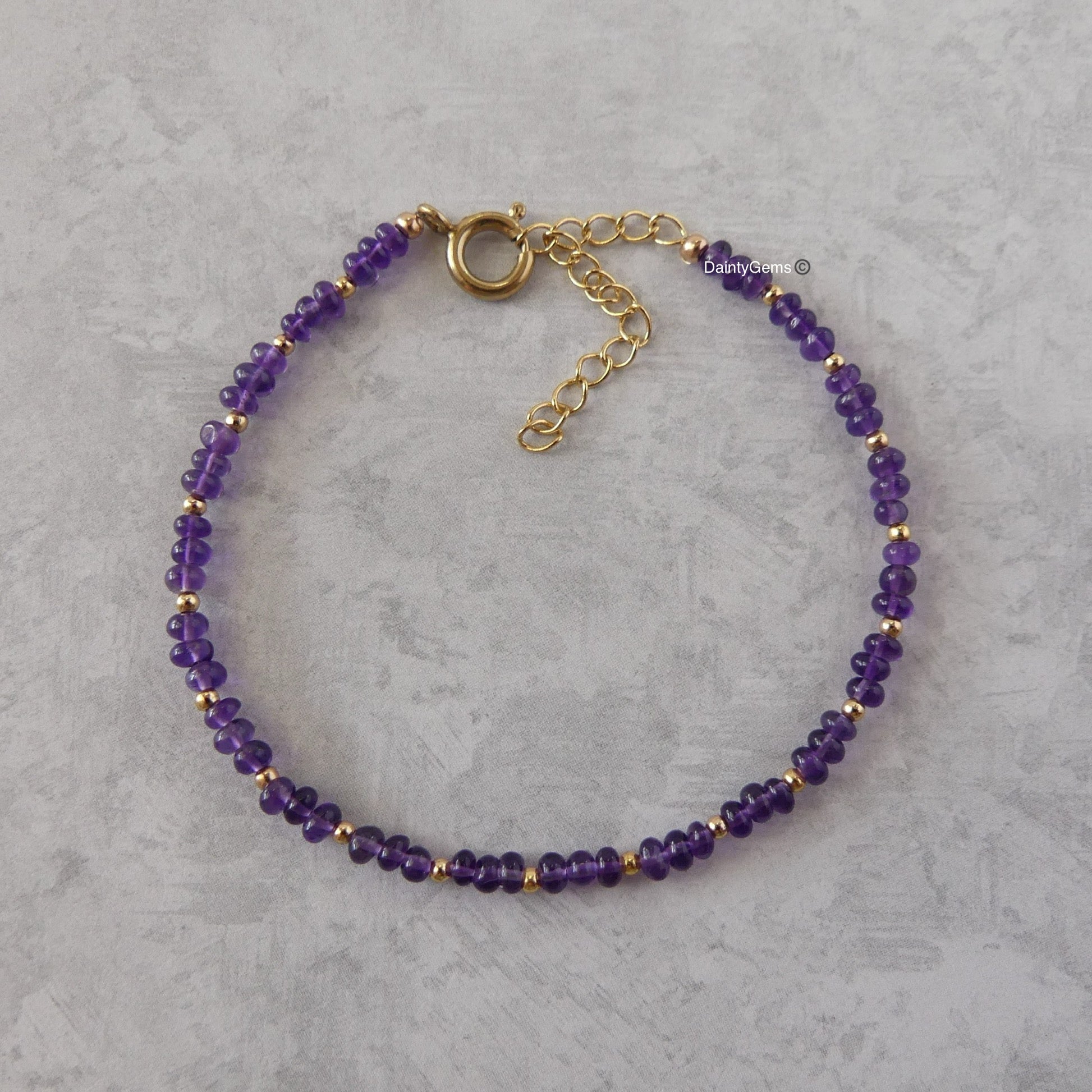 dainty amethyst bracelet February birthstone meaningful jewelry gift