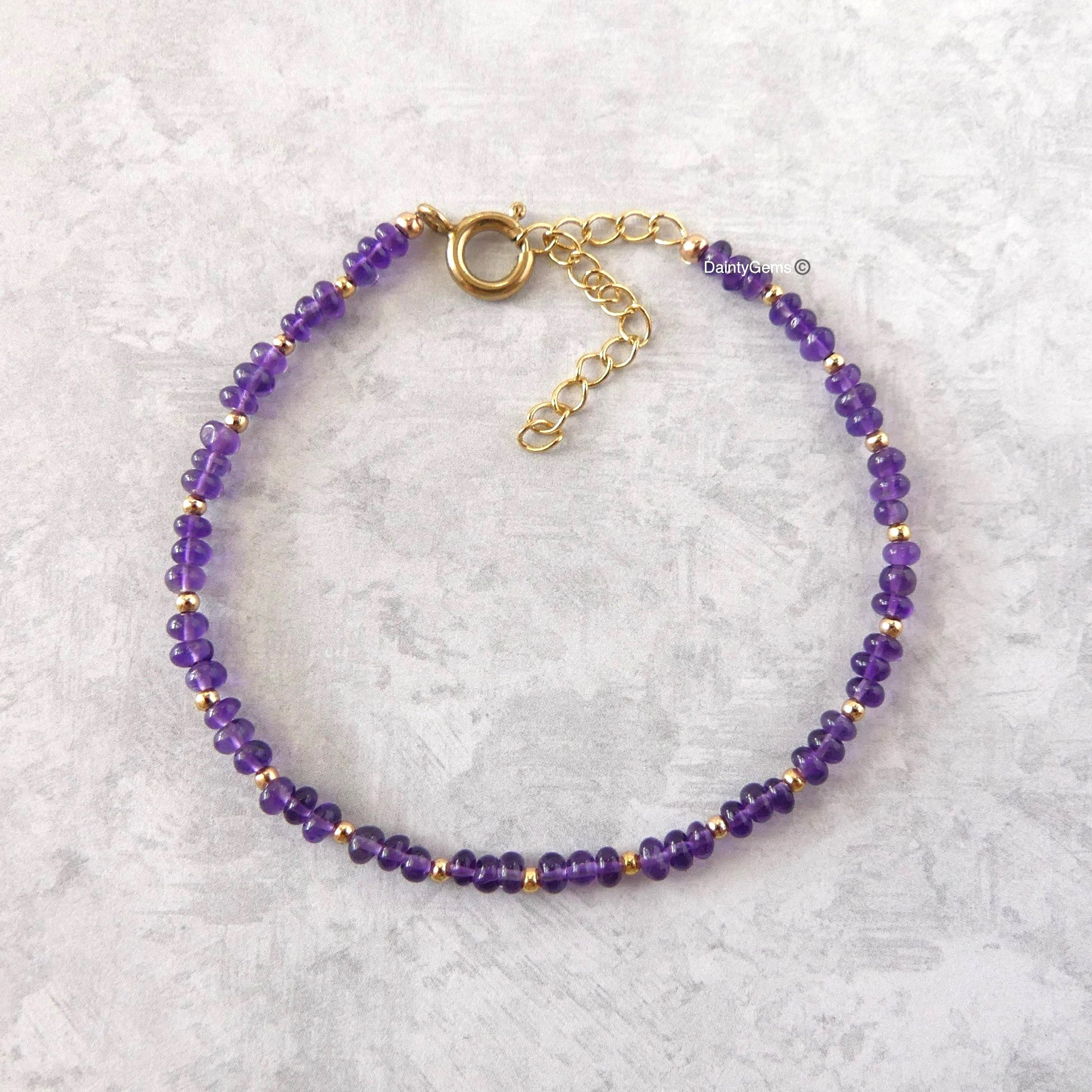 dainty amethyst bracelet February birthstone meaningful jewelry gift