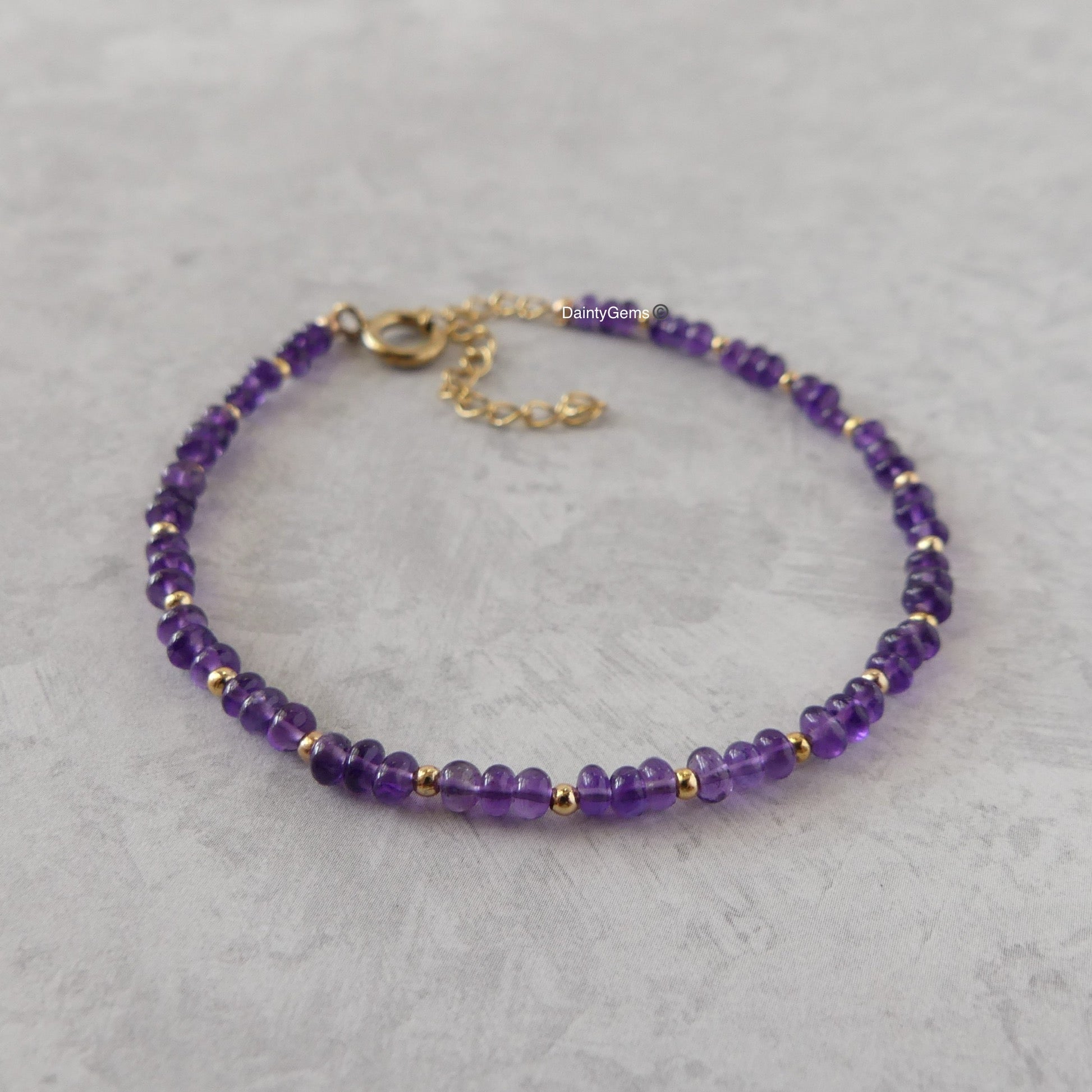 dainty amethyst bracelet February birthstone meaningful jewelry gift