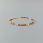 Dainty Spessartine Garnet Bracelet Citrine Gold Filled Beaded Jewelry Minimalist Skinny Bracelet Birthstone Bracelet Gift Bridesmaids