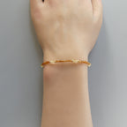 Dainty Spessartine Garnet Bracelet Citrine Gold Filled Beaded Jewelry Minimalist Skinny Bracelet Birthstone Bracelet Gift Bridesmaids