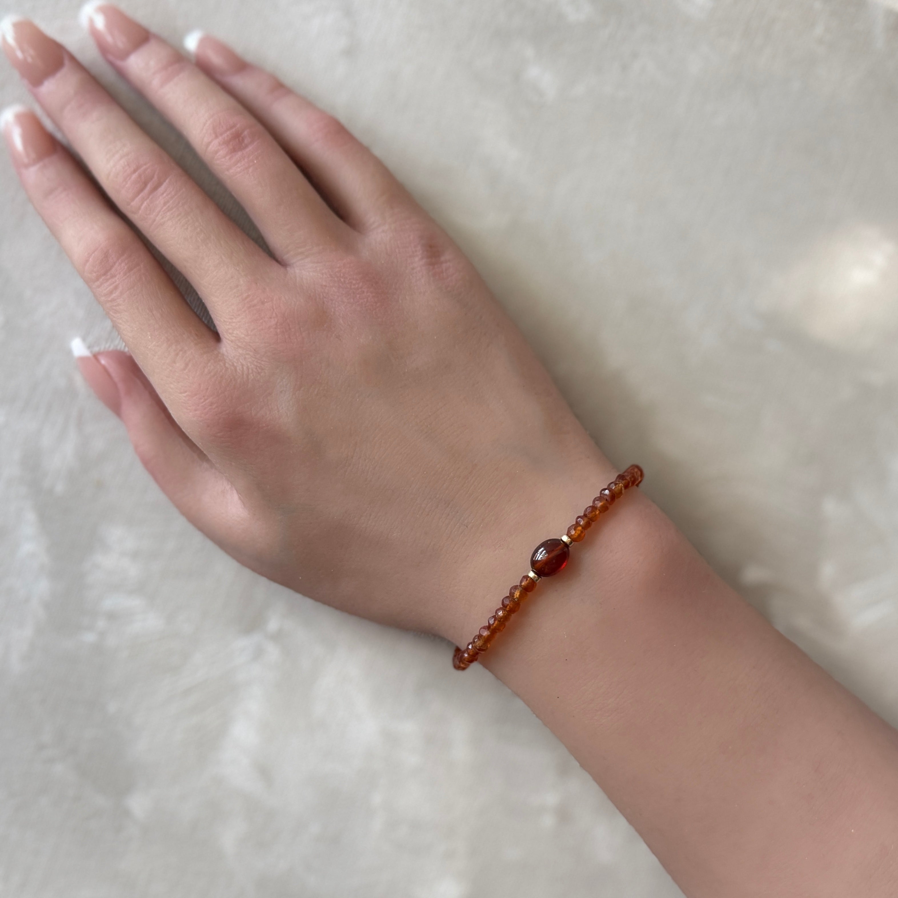 spessartine garnet bracelet delicate