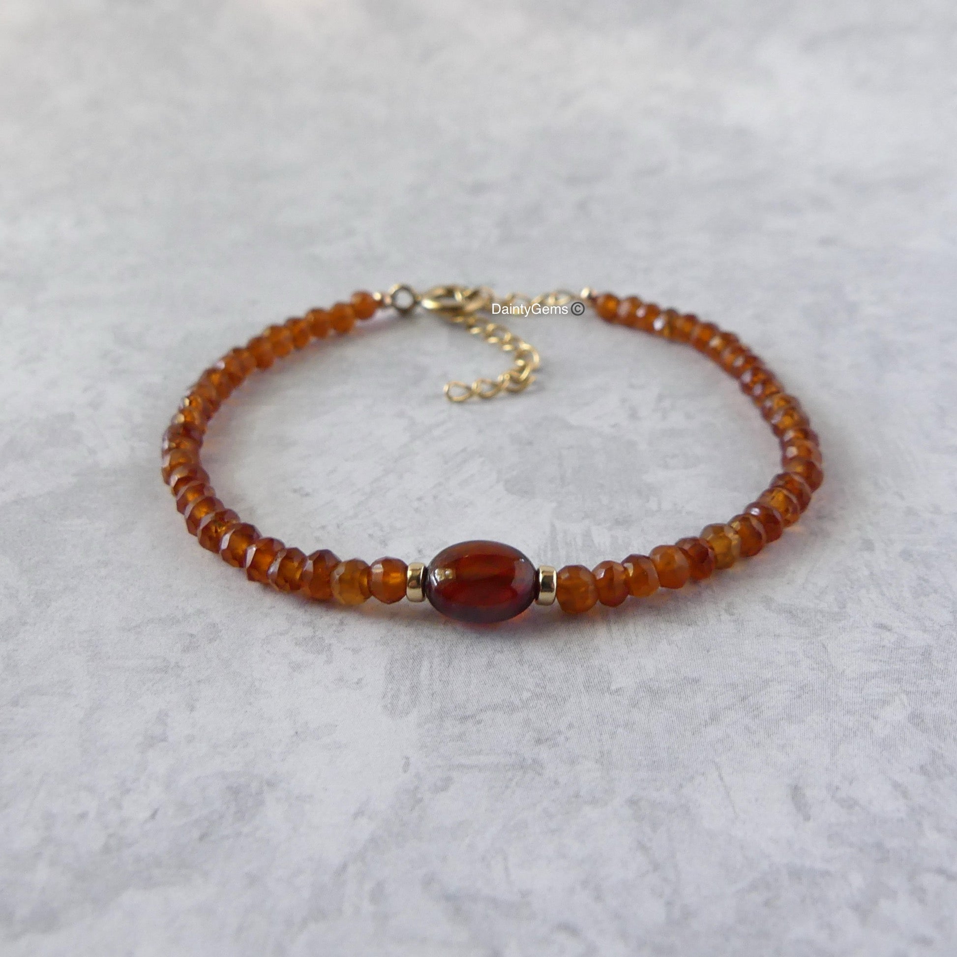 spessartine garnet bracelet delicate