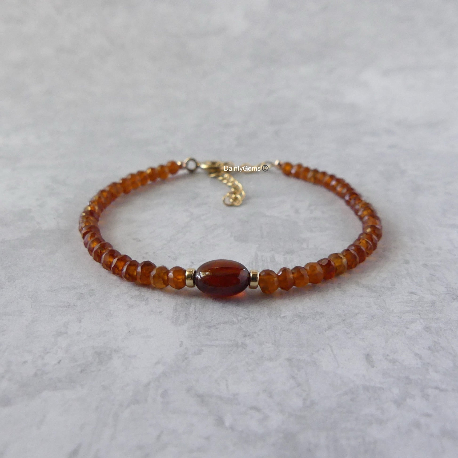 spessartine garnet bracelet delicate