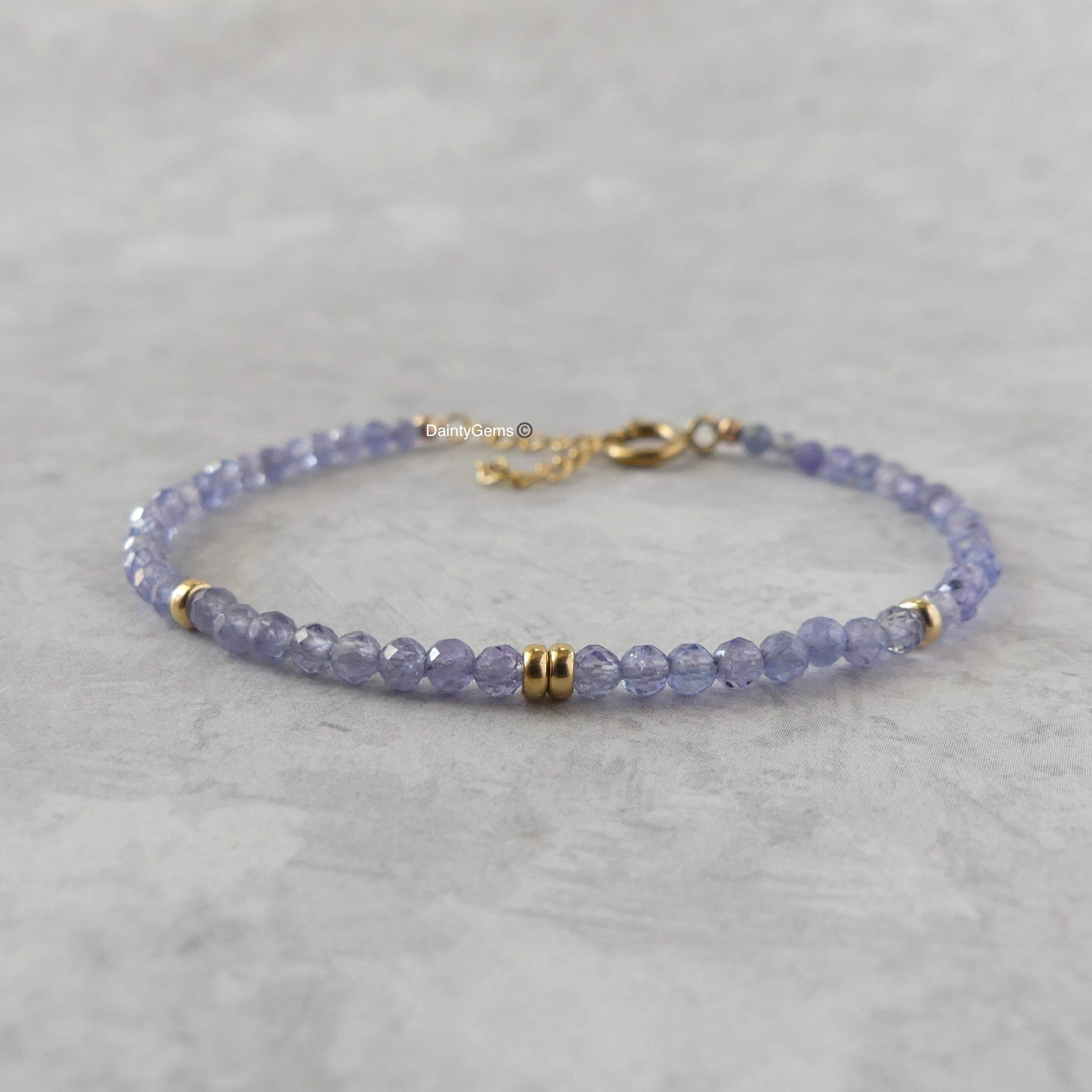 delicate tanzanite bracelet gold filled December birthstone jewelry gift