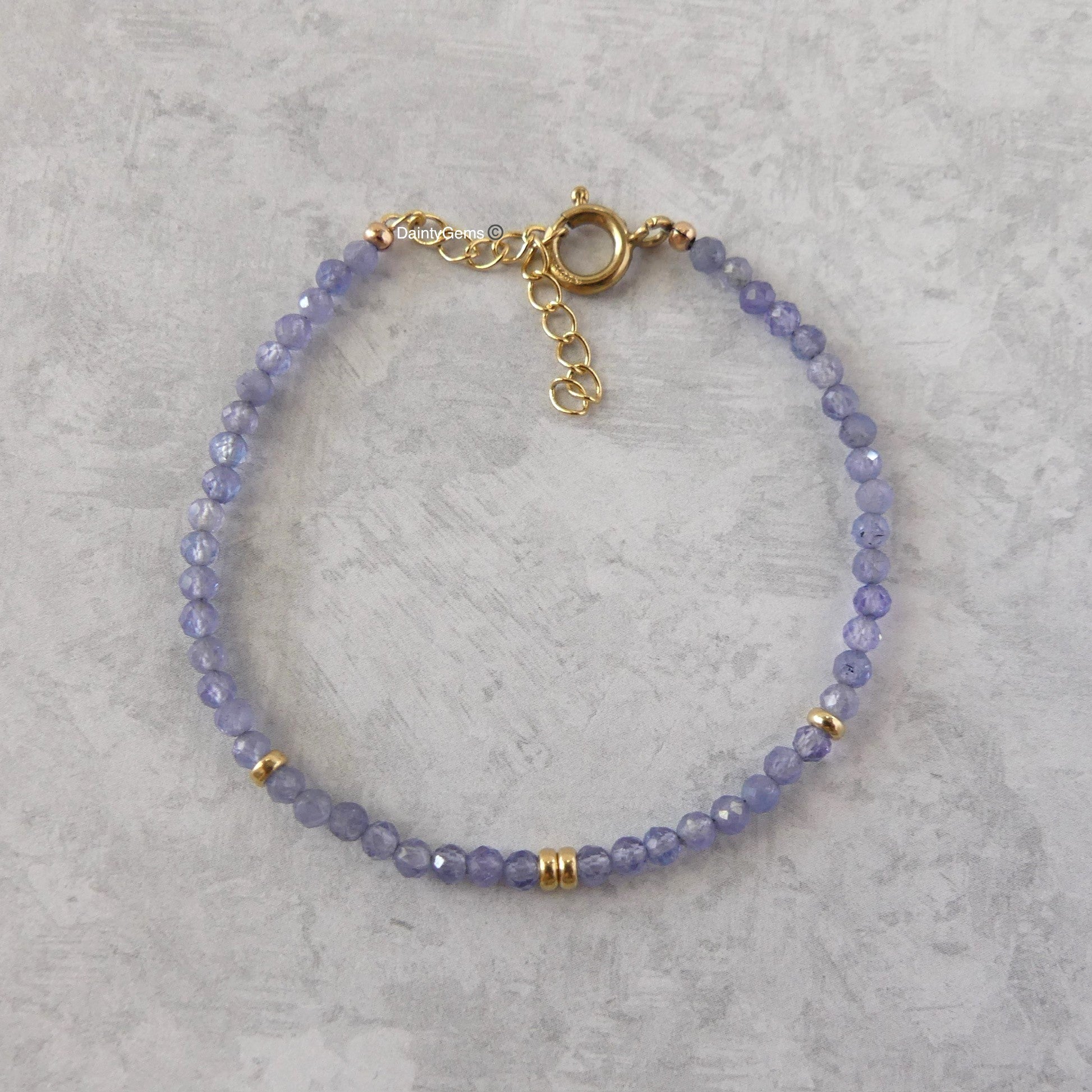 delicate tanzanite bracelet gold filled December birthstone jewelry gift