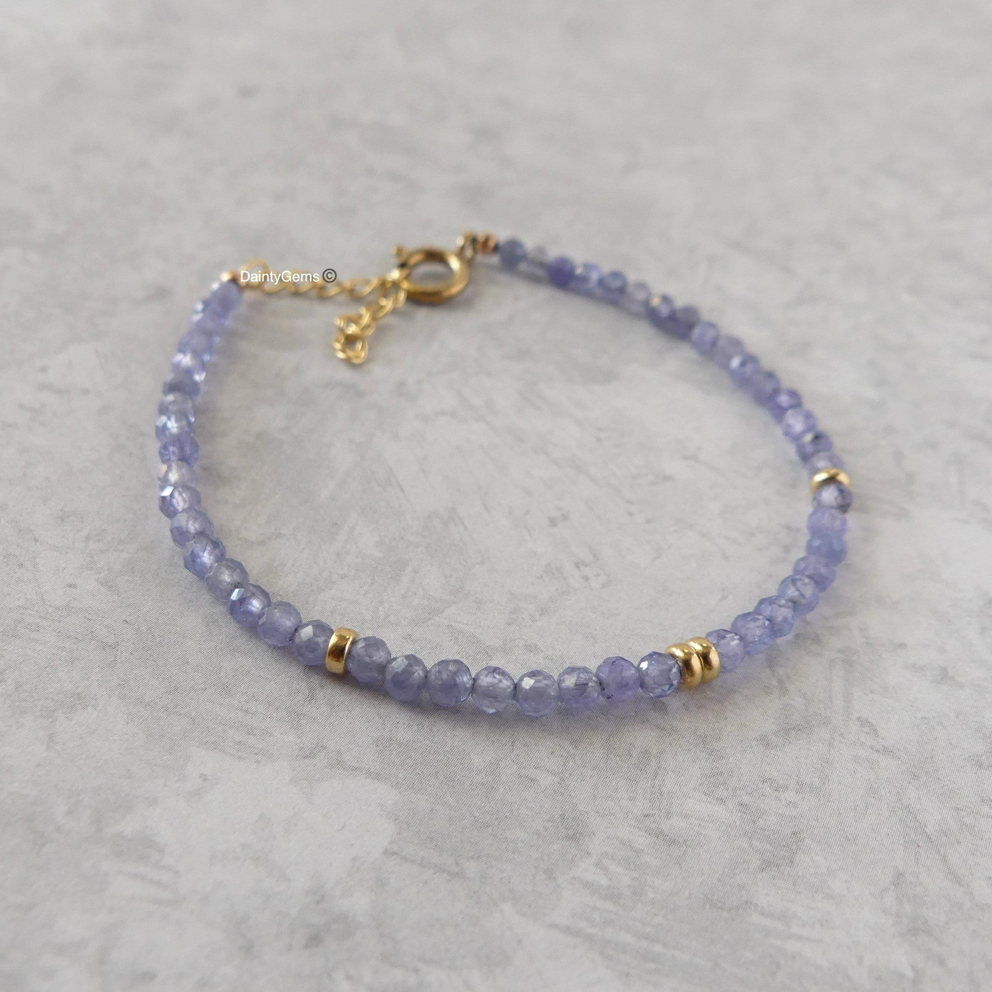 delicate tanzanite bracelet gold filled December birthstone jewelry gift