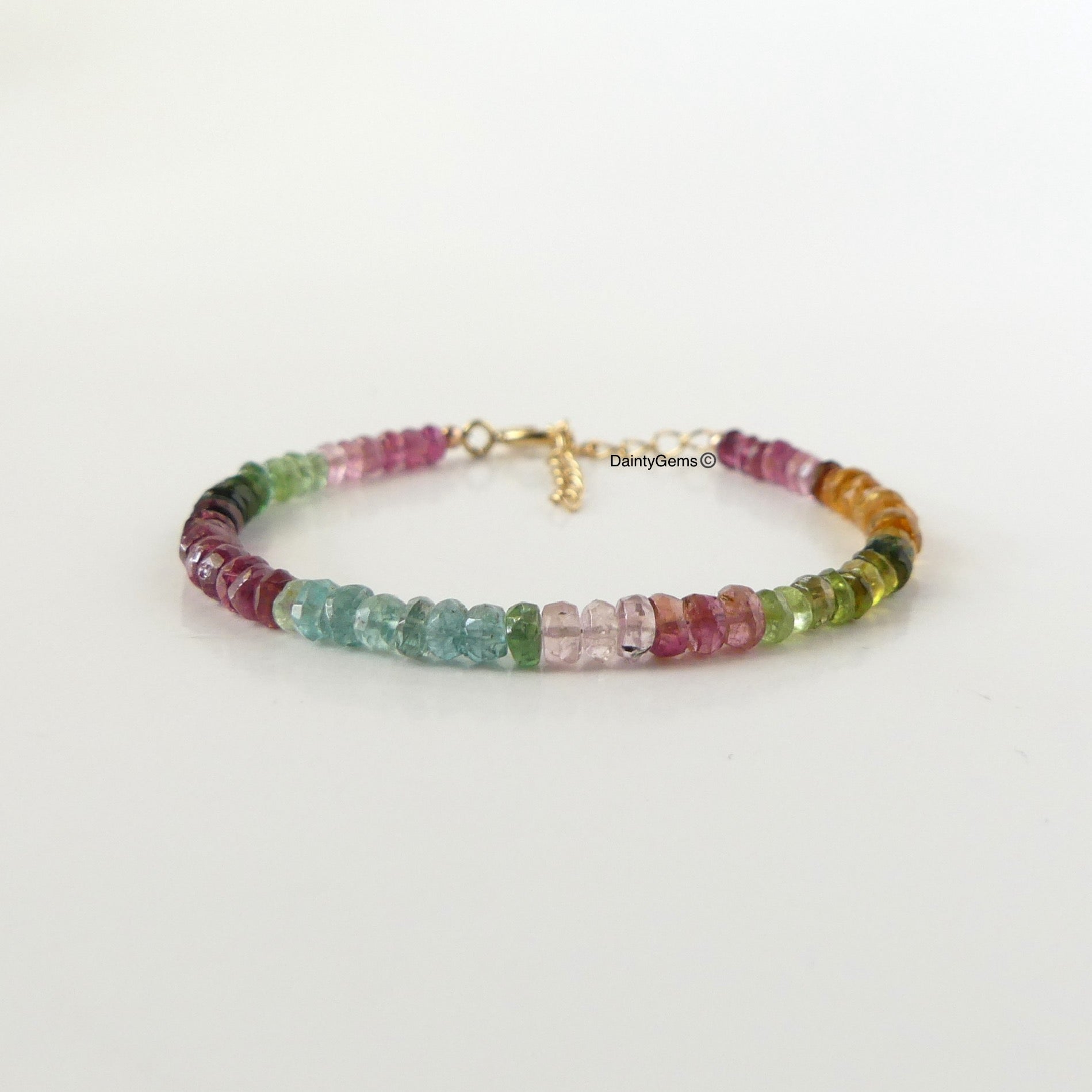 watermelon tourmaline bracelet dainty