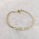 tiny genuine yellow aquamarine bracelet gold filled or silver March birthstone jewelry gift