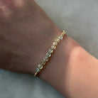 tiny genuine yellow aquamarine bracelet gold filled or silver March birthstone jewelry gift