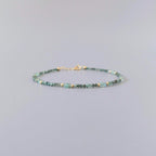 Dainty Emerald Bracelet Simple Zambian Emerald Beaded Green Crystal Jewelry Minimalist May Birthstone Gift 20th Anniversary Bridesmaid Gift