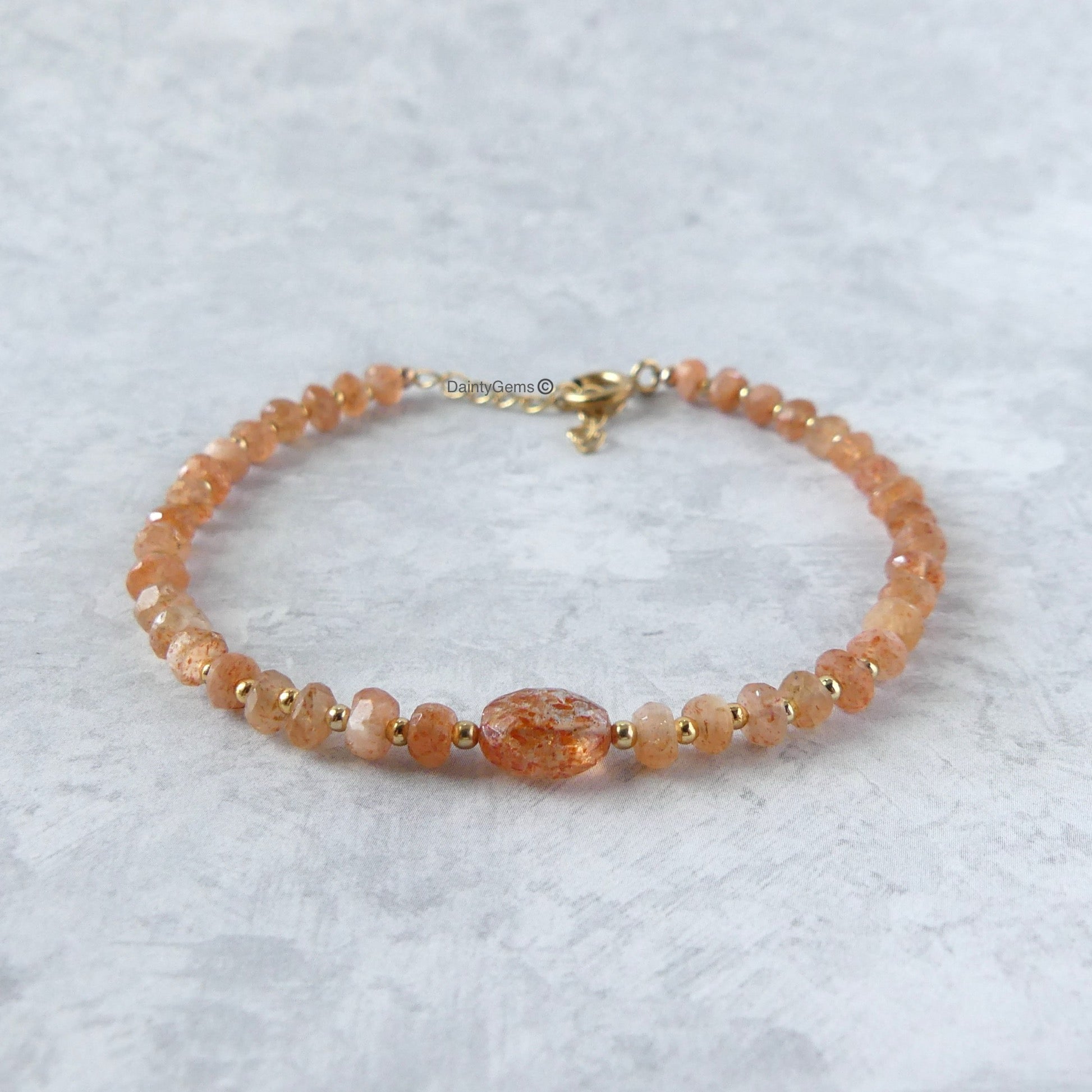 Tanzanian sunstone beaded bracelet joy abundance jewelry meaningful gift unique handcrafted