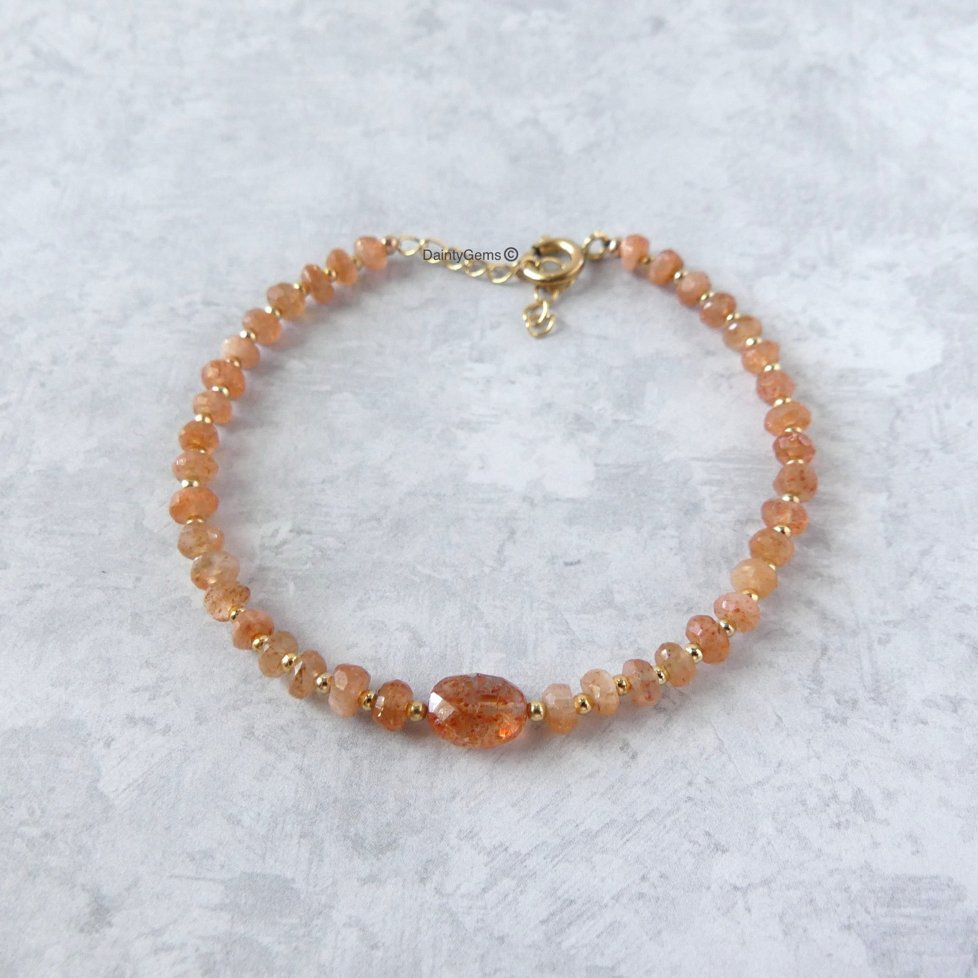 Tanzanian sunstone beaded bracelet joy abundance jewelry meaningful gift unique handcrafted