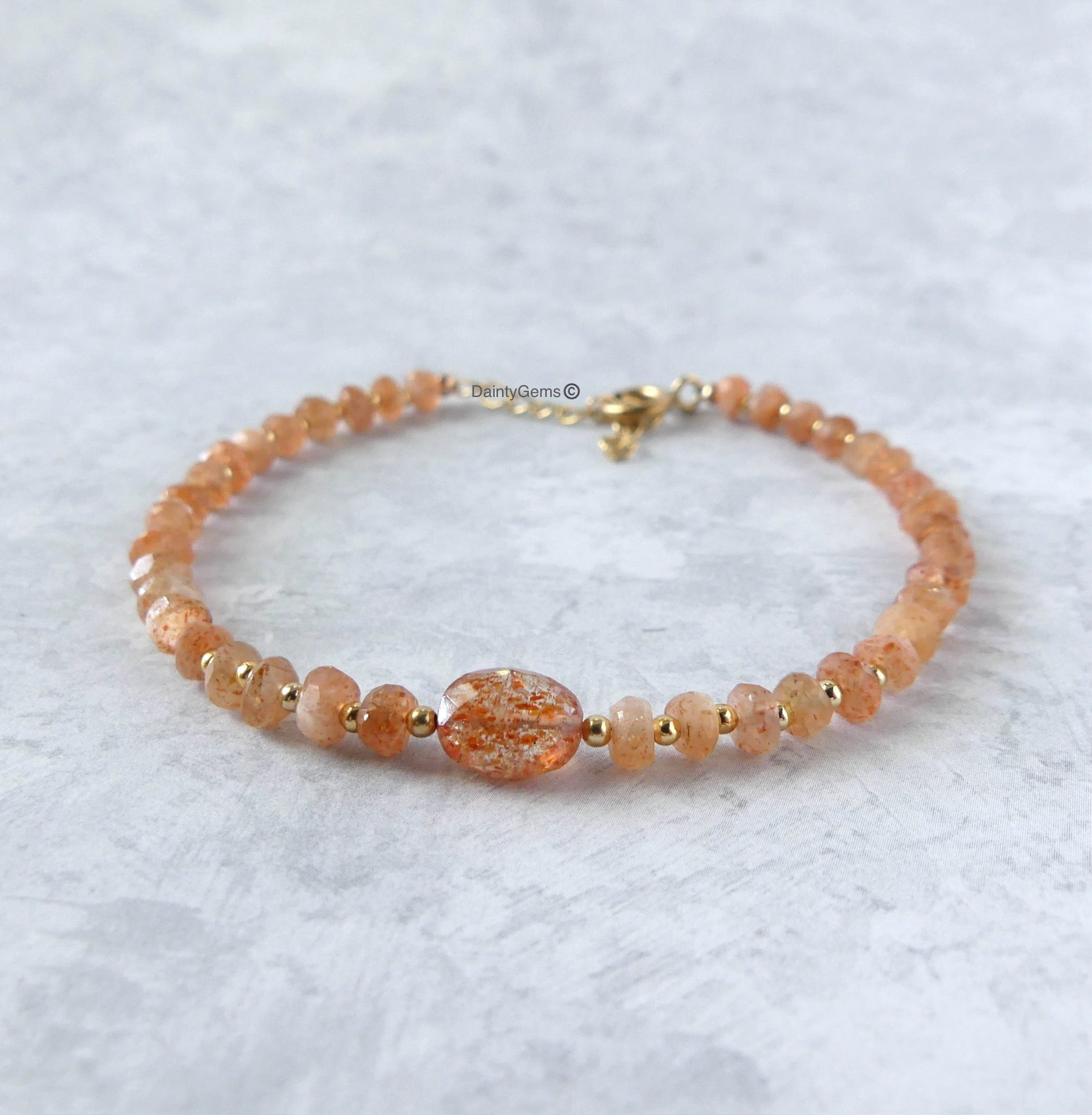 Tanzanian sunstone beaded bracelet joy abundance jewelry meaningful gift unique handcrafted