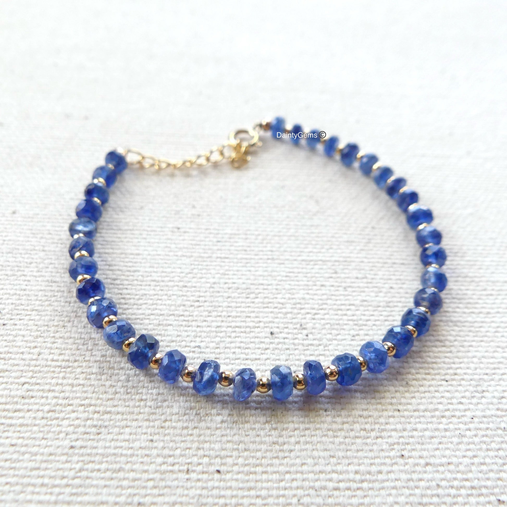 delicate blue kyanite beaded bracelet dainty kyanite jewelry meaningful gift unique handmade homemade