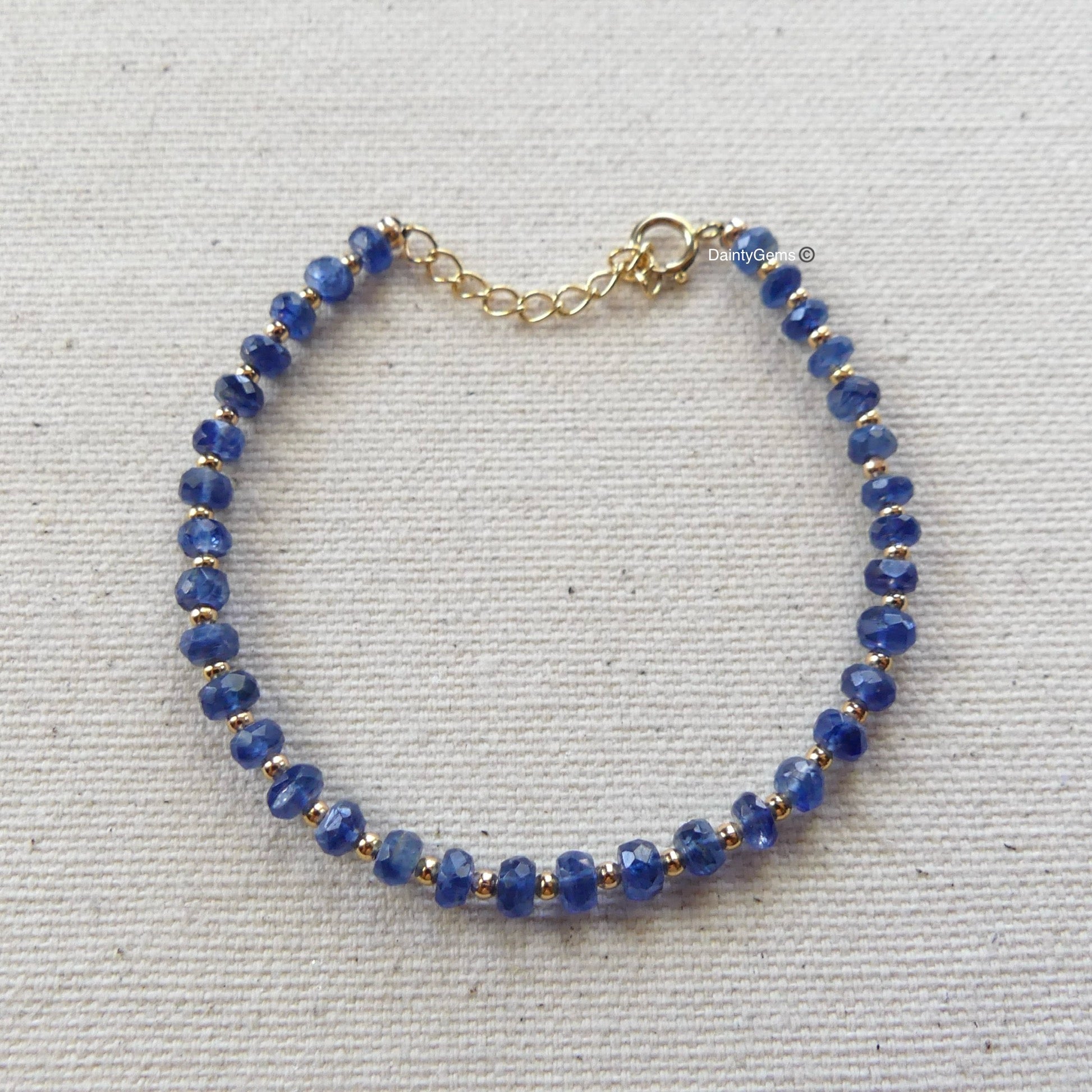 delicate blue kyanite beaded bracelet dainty kyanite jewelry meaningful gift unique handmade homemade