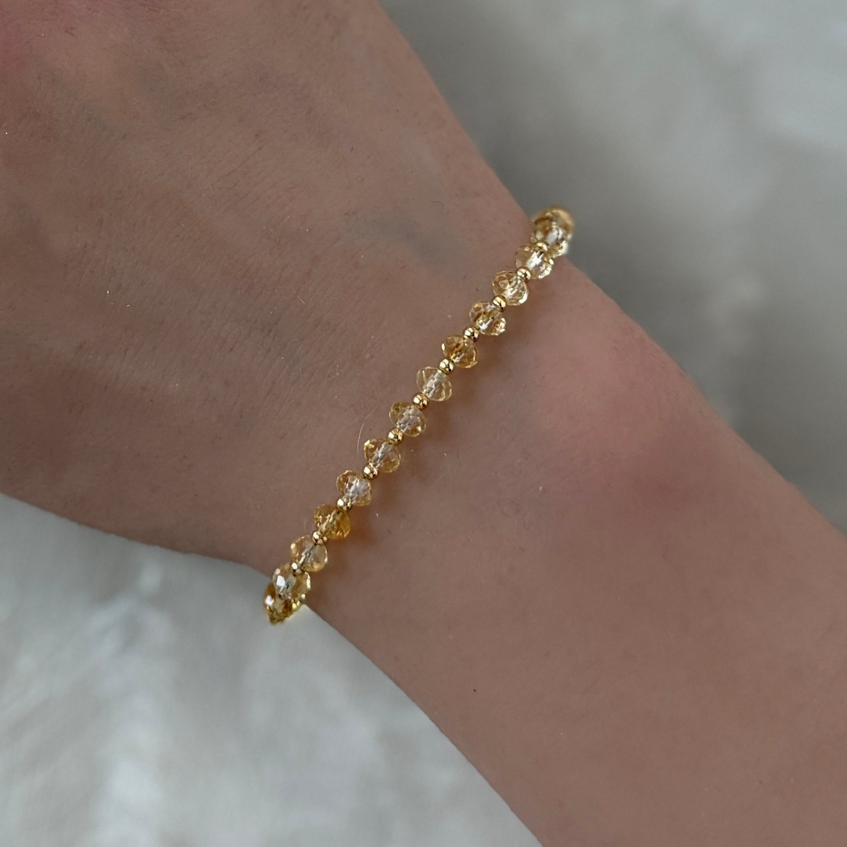 dainty natural citrine bracelet November birthstone jewelry meaningful gift