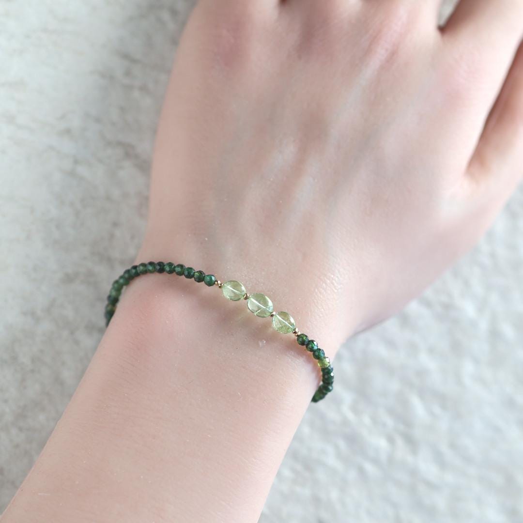 Green Tourmaline Beaded Bracelet