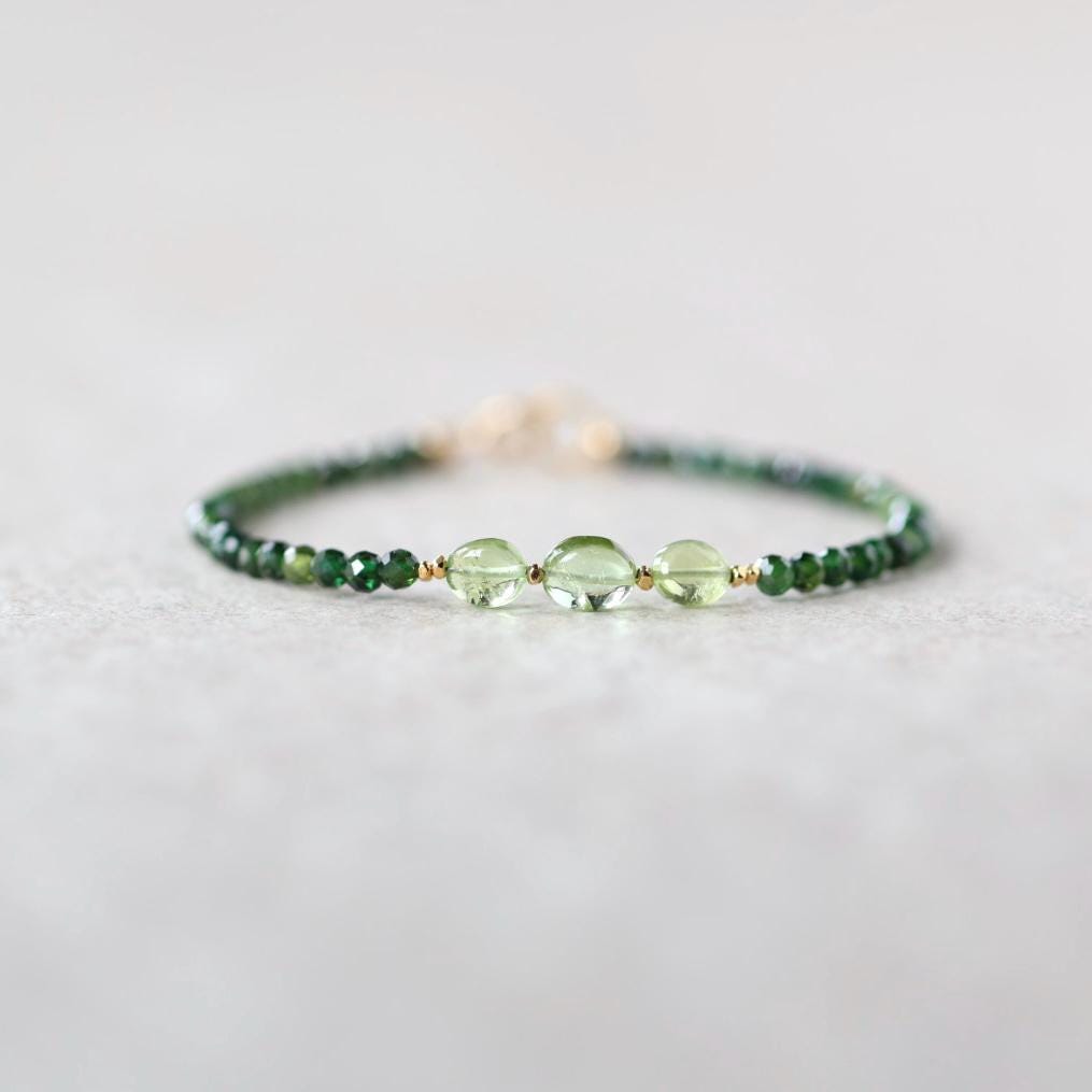 Green Tourmaline Beaded Bracelet