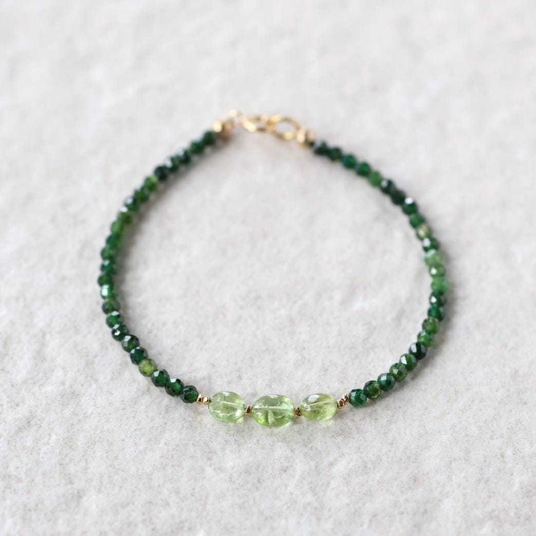 Green Tourmaline Beaded Bracelet