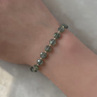 rare moss aquamarine bracelet delicate March birthstone jewelry gift