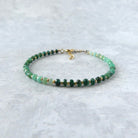 dainty ombre emerald bracelet May birthstone meaningful jewelry gift unique handcrafted