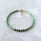 dainty ombre emerald bracelet May birthstone meaningful jewelry gift unique handcrafted