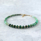 dainty ombre emerald bracelet May birthstone meaningful jewelry gift unique handcrafted